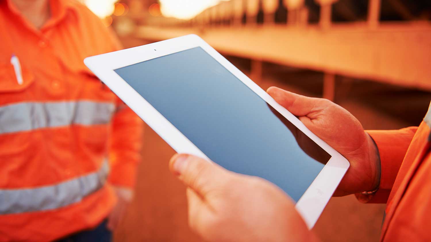 Tablet being used on site