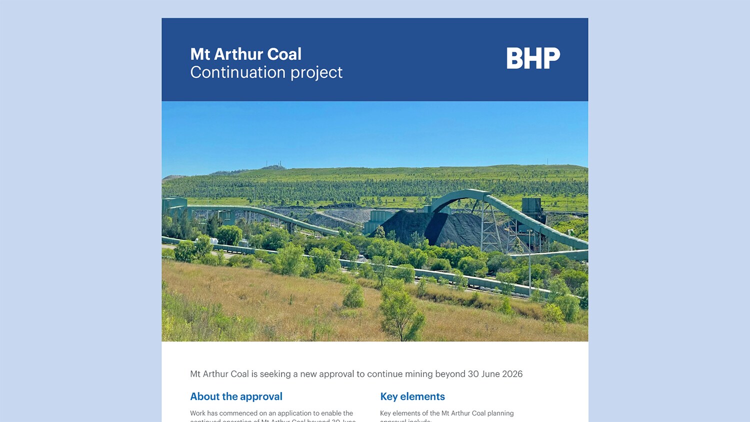 Mt Arthur Coal continuation project | BHP