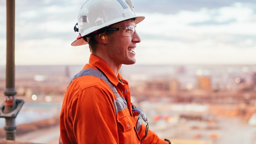 Craig shown at Olympic Dam, Copper site looking out