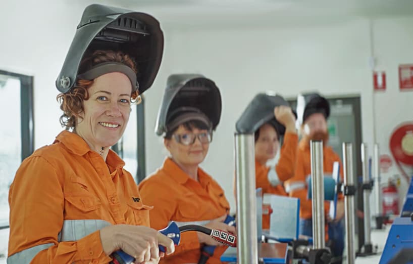 Person with helmet
