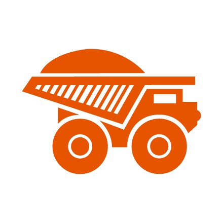 Icon haul truck with full load smoothed over