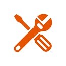 Icon of spanner and drivers orange