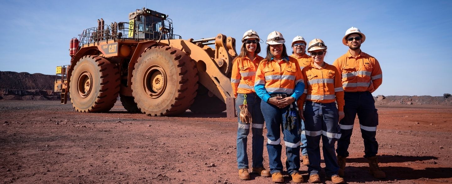 Women men on mining site 