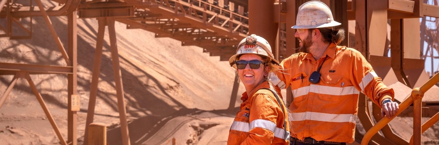 Woman Man on Mining Site