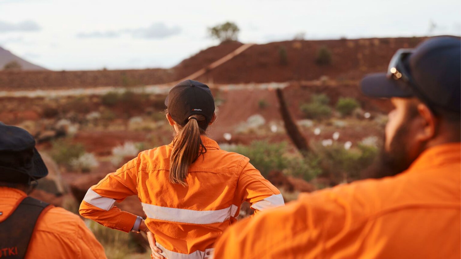 Woman looking over site