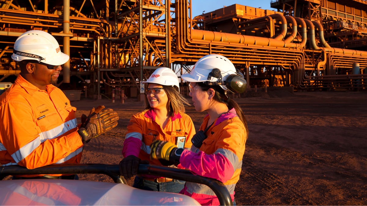 people on site talking