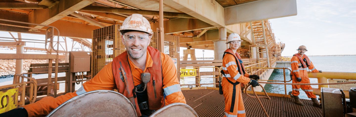 man and woman on a mine site