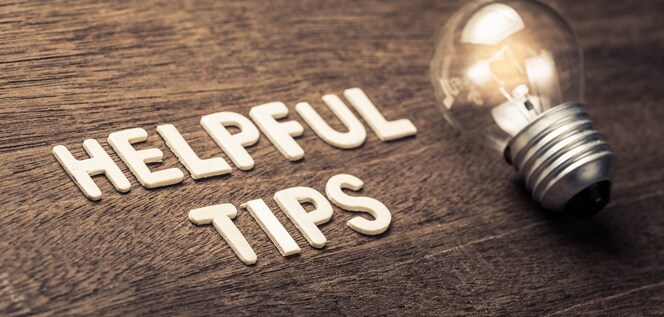 helpful tips written on desk