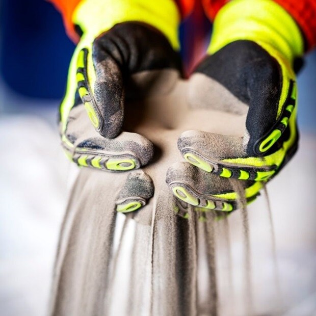 nickel, gloves, powder