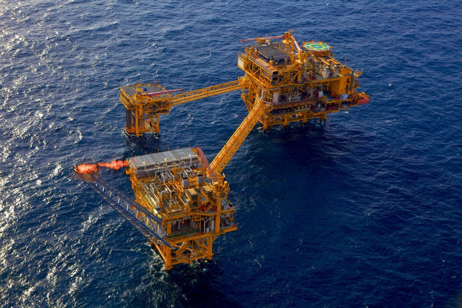 oil rig, sea, mining