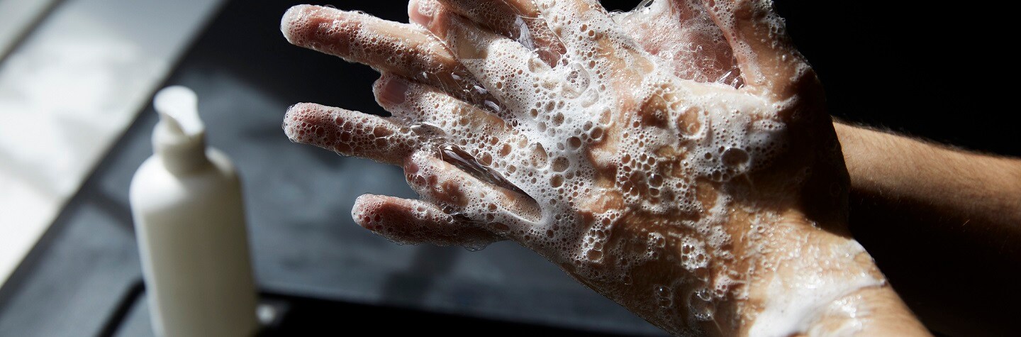 Female washing hands