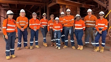 WA Iron Ore on site group of people BHP 