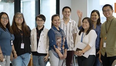 people looking at camera