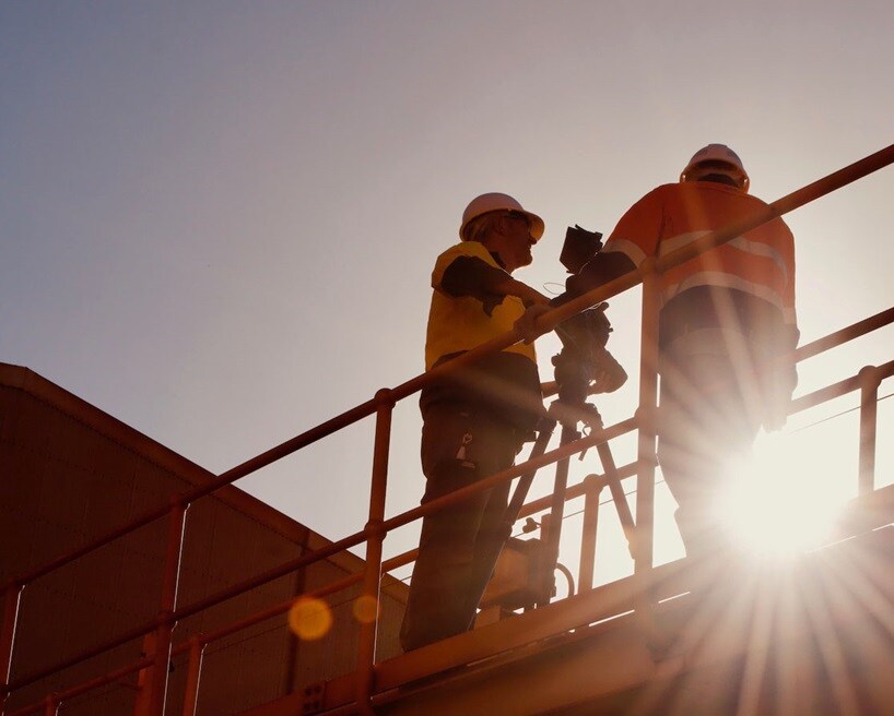 People on gantry