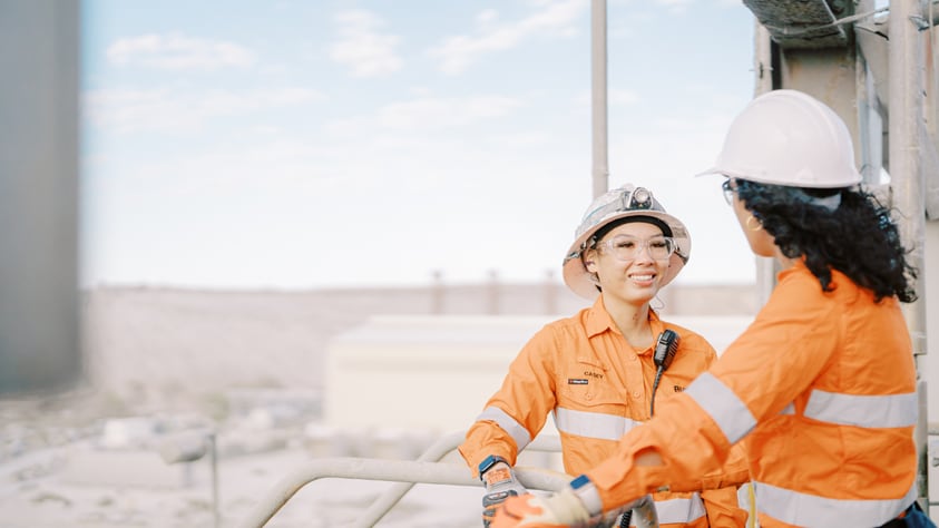 people talking on site