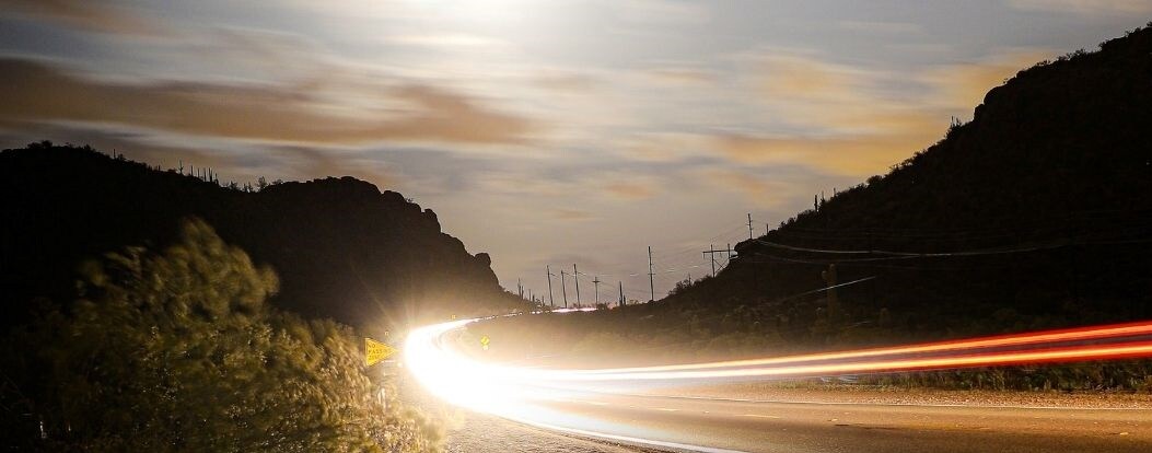 Lights on road