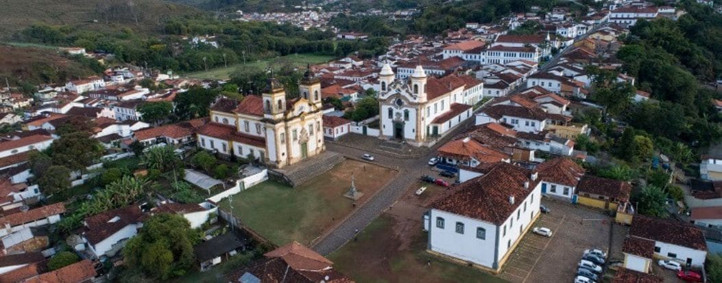 overhead view of a town 