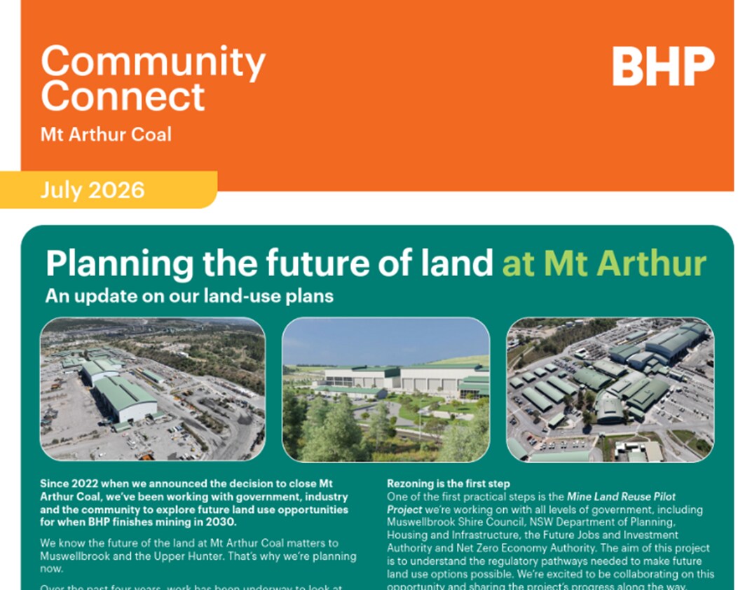 Image of partial front cover of Mt Arthur Coal July 2026 Community Connect newsletter