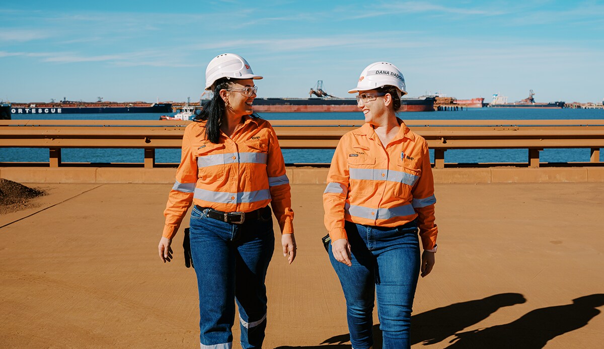 BHP Port Hedland people in front of dock