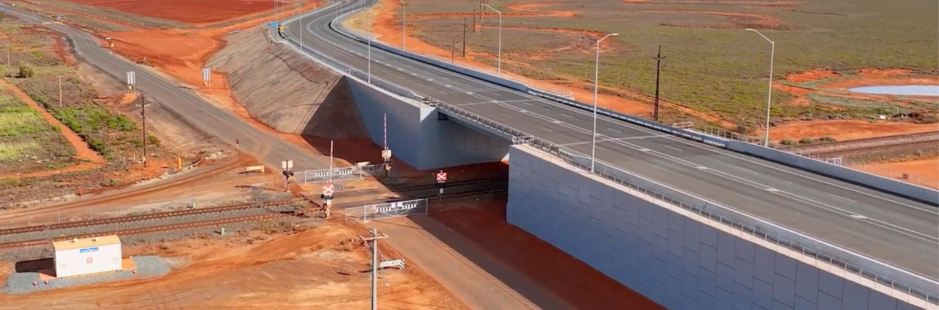 Road over rail cross over in the Pilbara