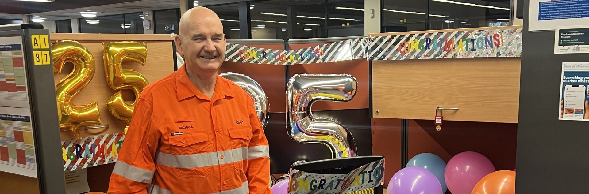 260527 Michael Roughan 25 years of service banner image for BHP news site