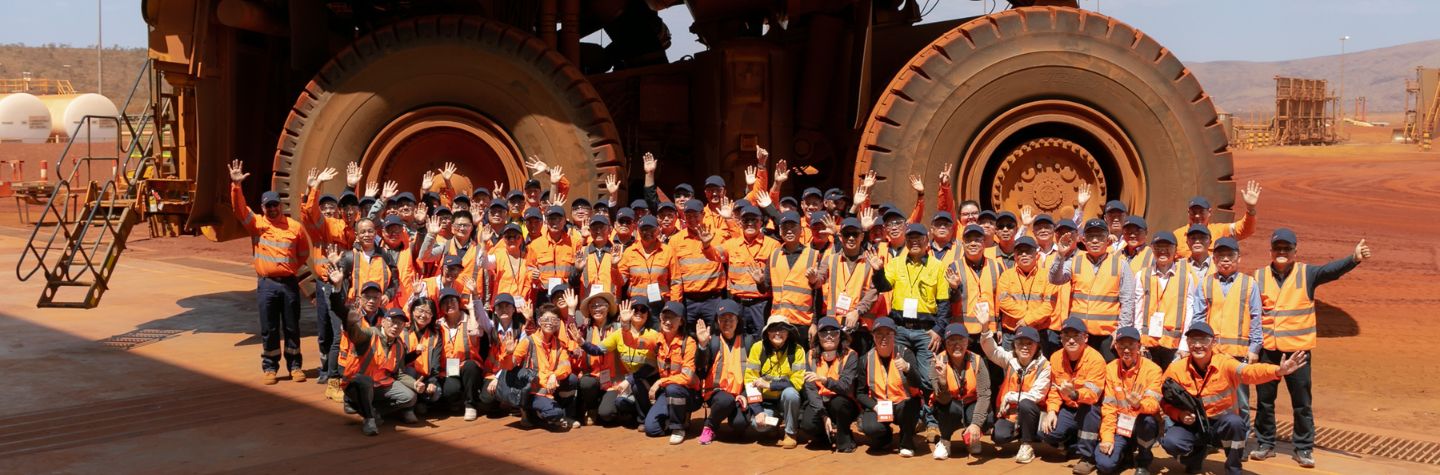 group of customer beside a truck in the pilbara