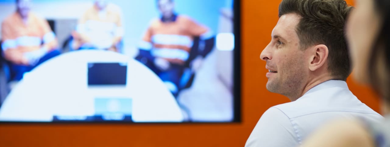employees, video conference, office