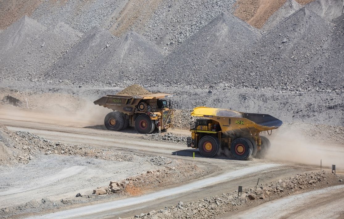 trucks in open mine