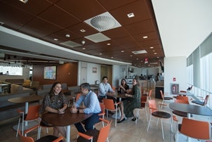 People sitting at tables