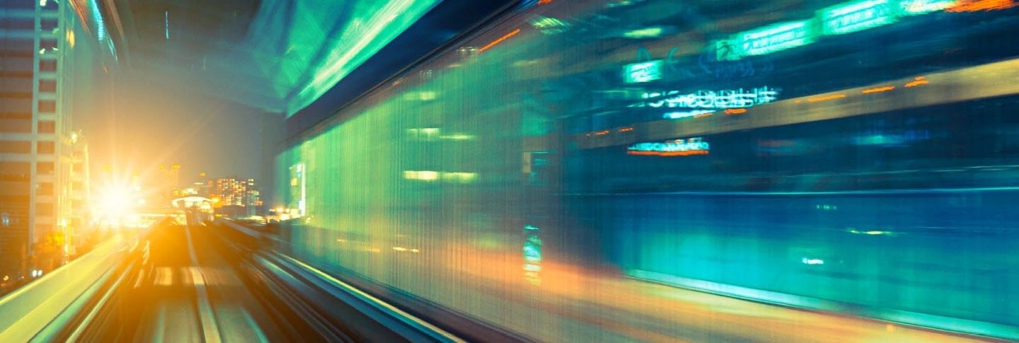 train, station, lights, city