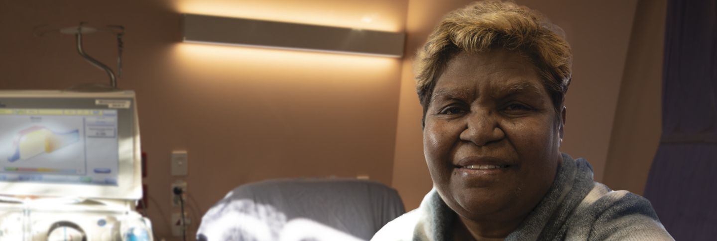 ABORIGINAL WOMAN ON HOSPITAL BED