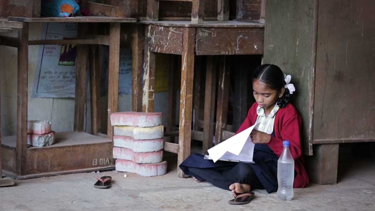 Girl learning