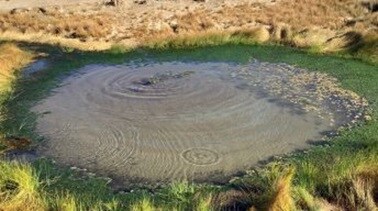 water way in the middle of open land