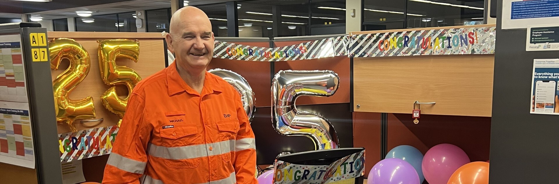 260527 Michael Roughan 25 years of service banner image for BHP news site
