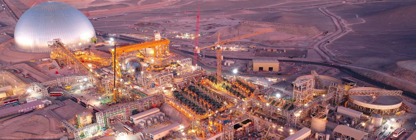 Spence mine site aerial view in Chile